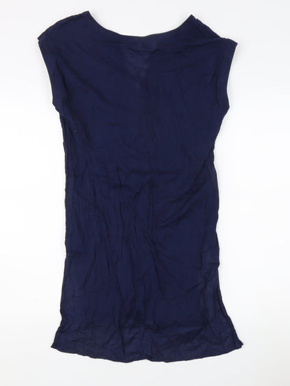 Womens UK Size 8 Marks and Spencer Blue Tunic Blouse