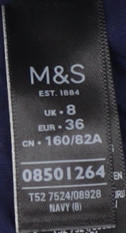 Womens UK Size 8 Marks and Spencer Blue Tunic Blouse
