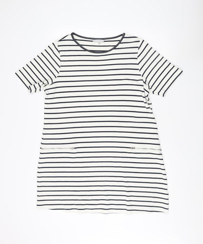 Red Herring Women's Multicoloured Striped T-Shirt Dress 16