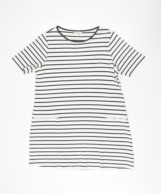 Red Herring Women's Multicoloured Striped T-Shirt Dress 16