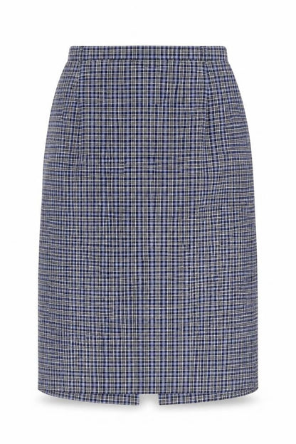 Sportleigh Women's Blue Checked Pencil Skirt, Size 14