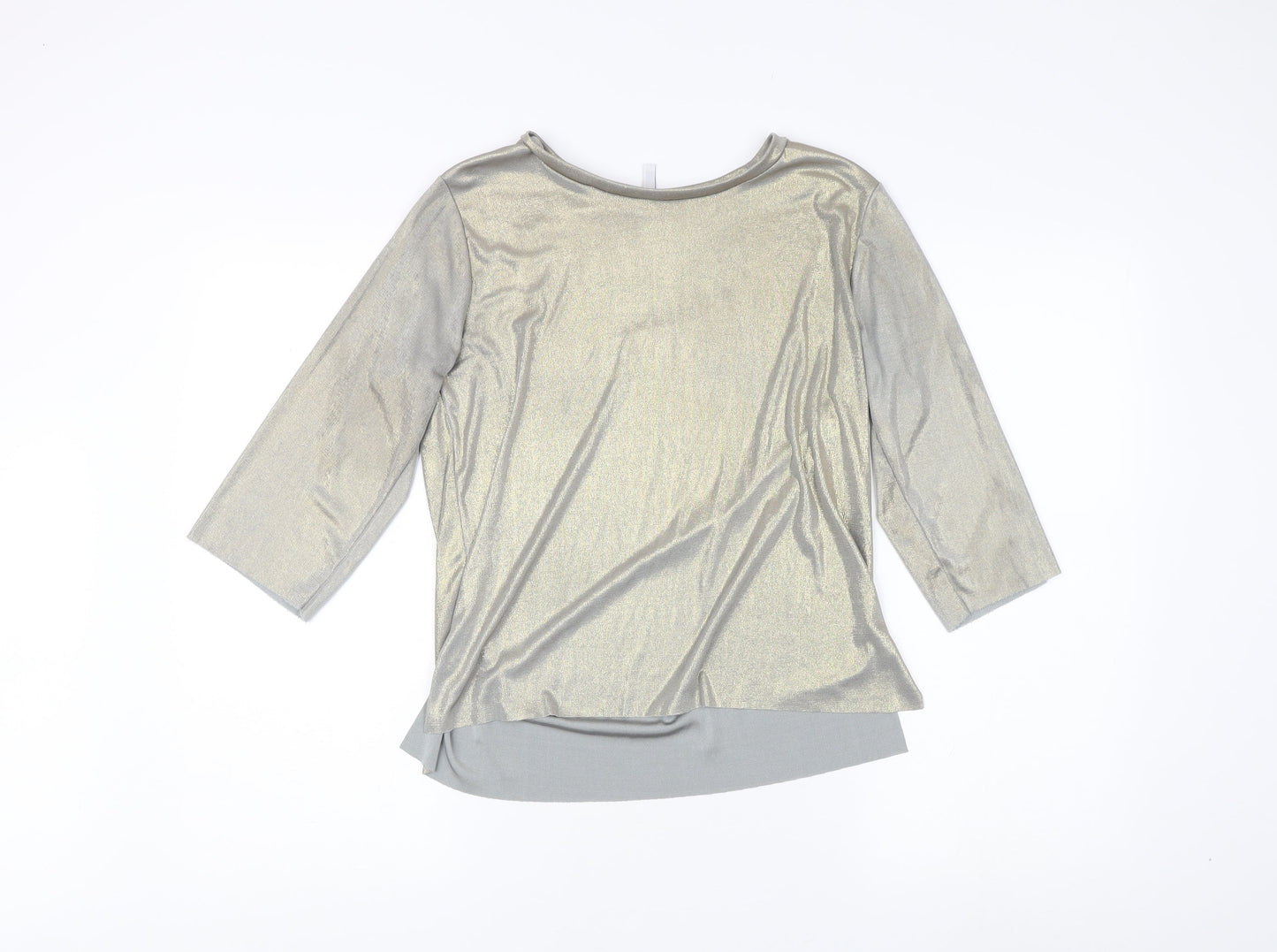 Womens UK Size S Stradivarius Gold Basic Blouse