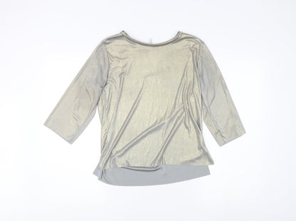 Womens UK Size S Stradivarius Gold Basic Blouse