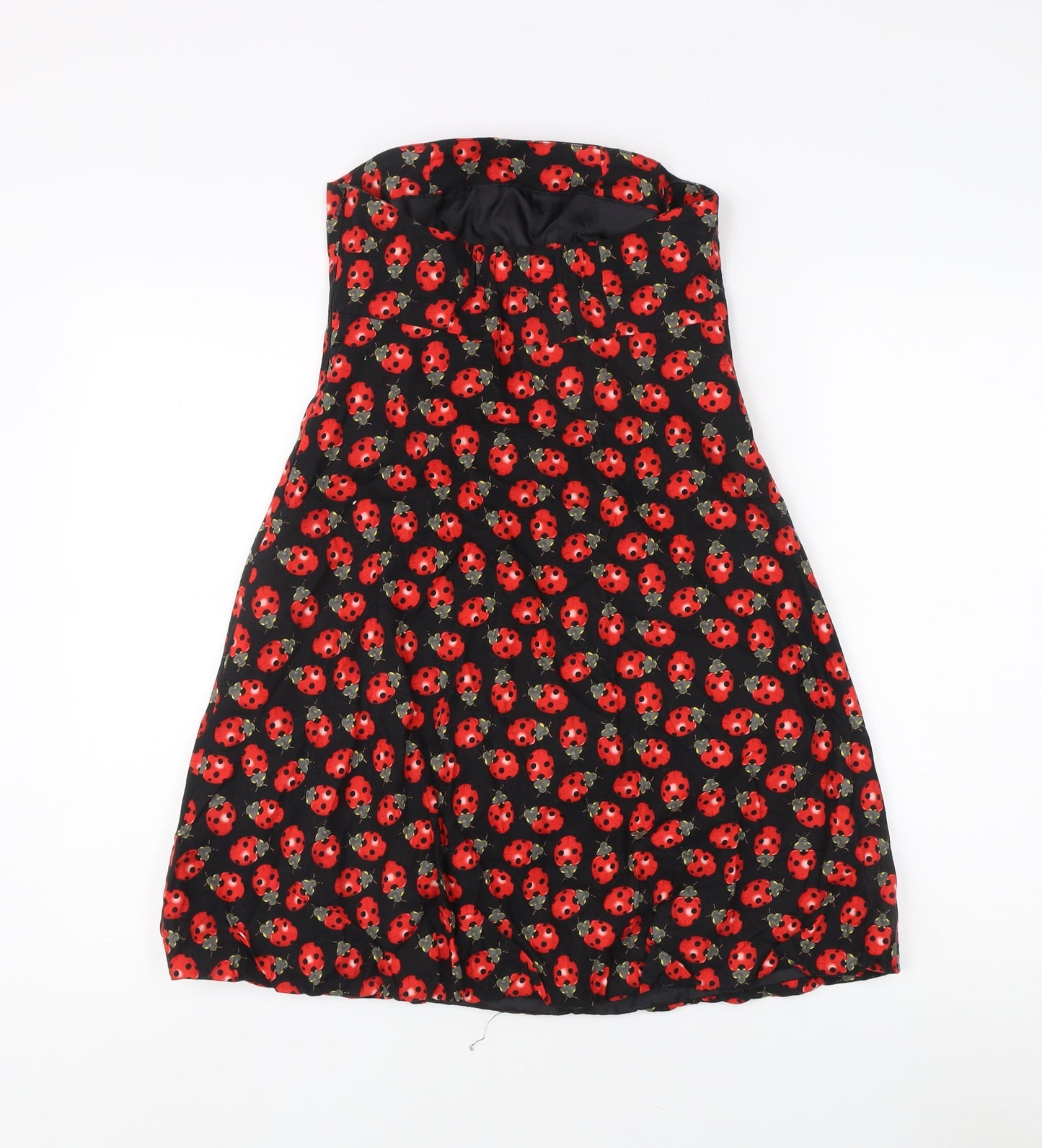 Get Cutie Co Women's Black Red Floral Strapless Dress