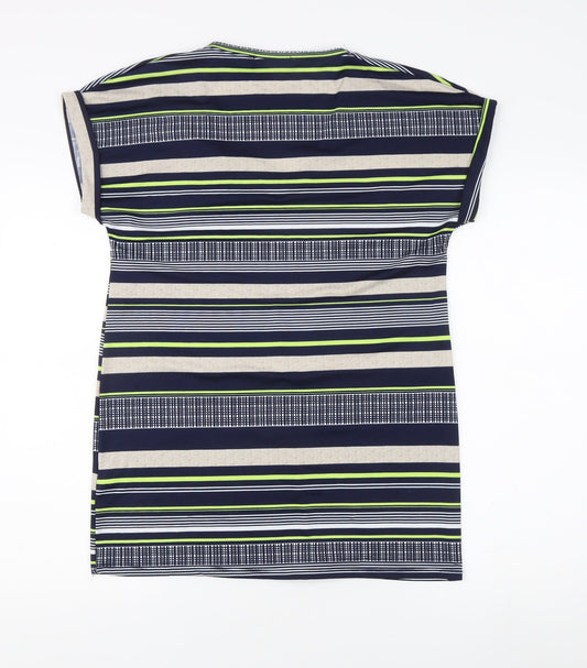 Alexara Women's Multicoloured Striped Top, Size S, V-Neck