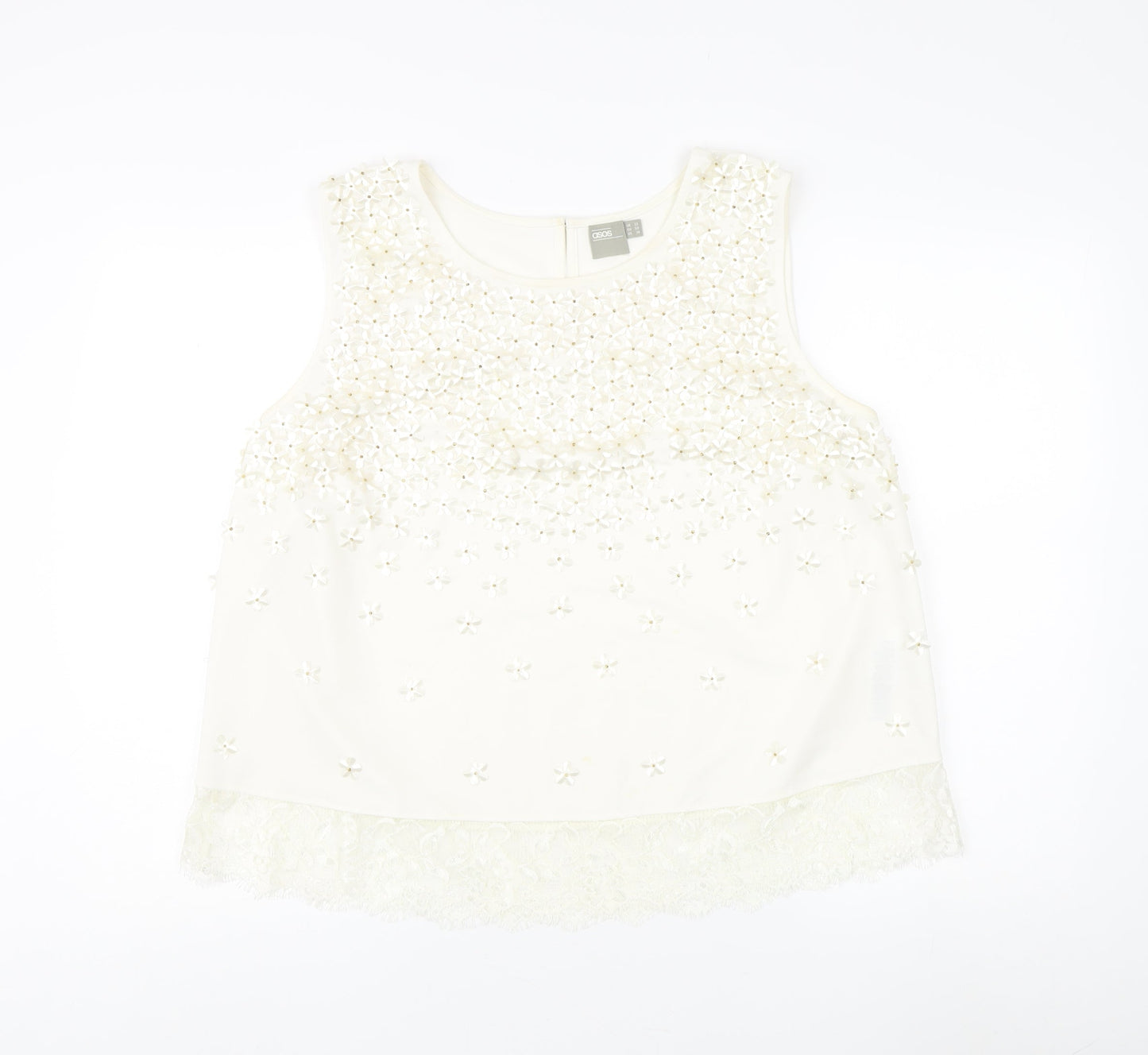 Womens UK Size 22 ASOS White Basic Tank