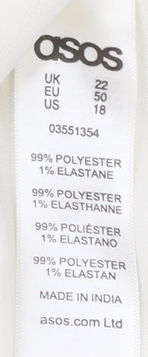 Womens UK Size 22 ASOS White Basic Tank