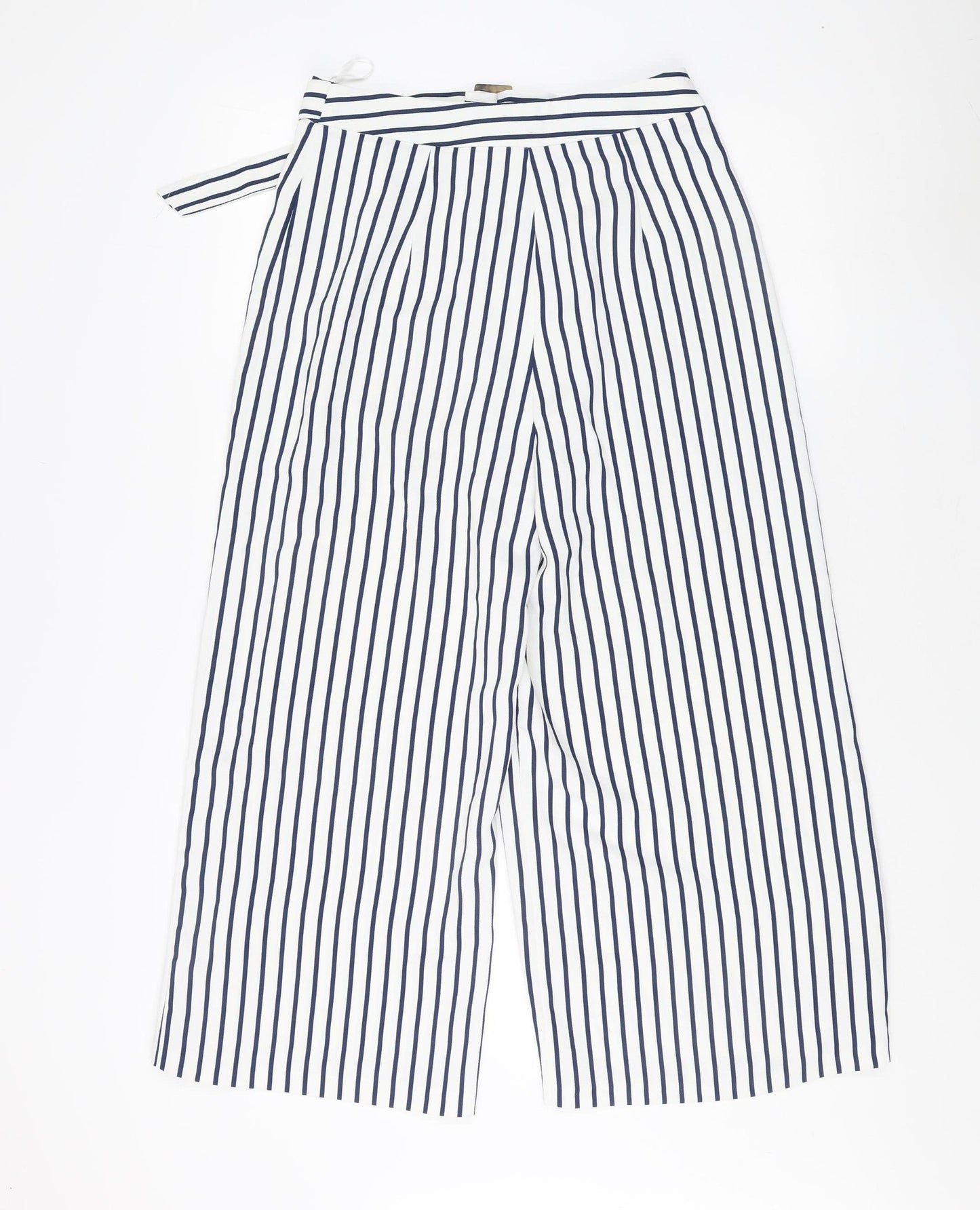 Topshop Women's Blue Striped Wide-Leg Trousers