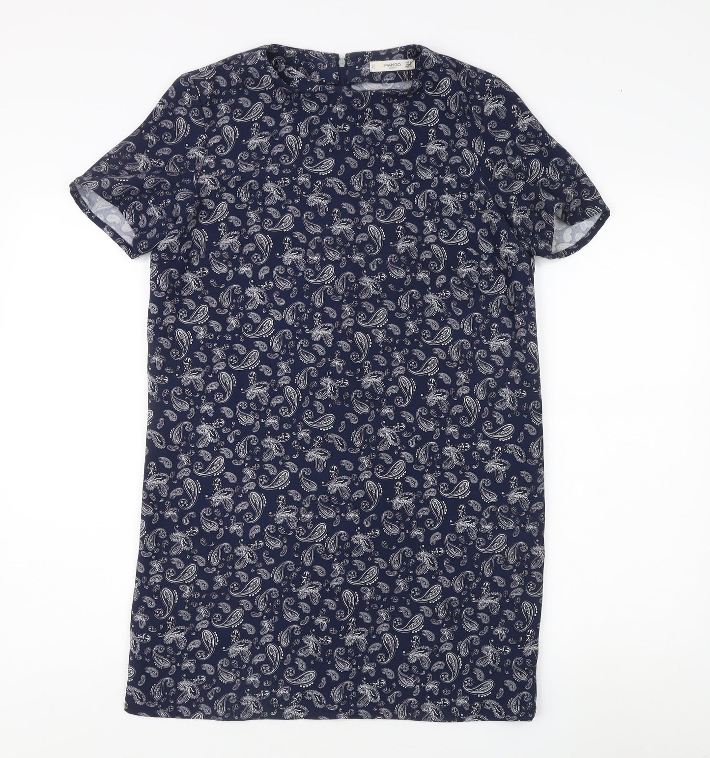 Mango Women's Blue Paisley Dress Size S