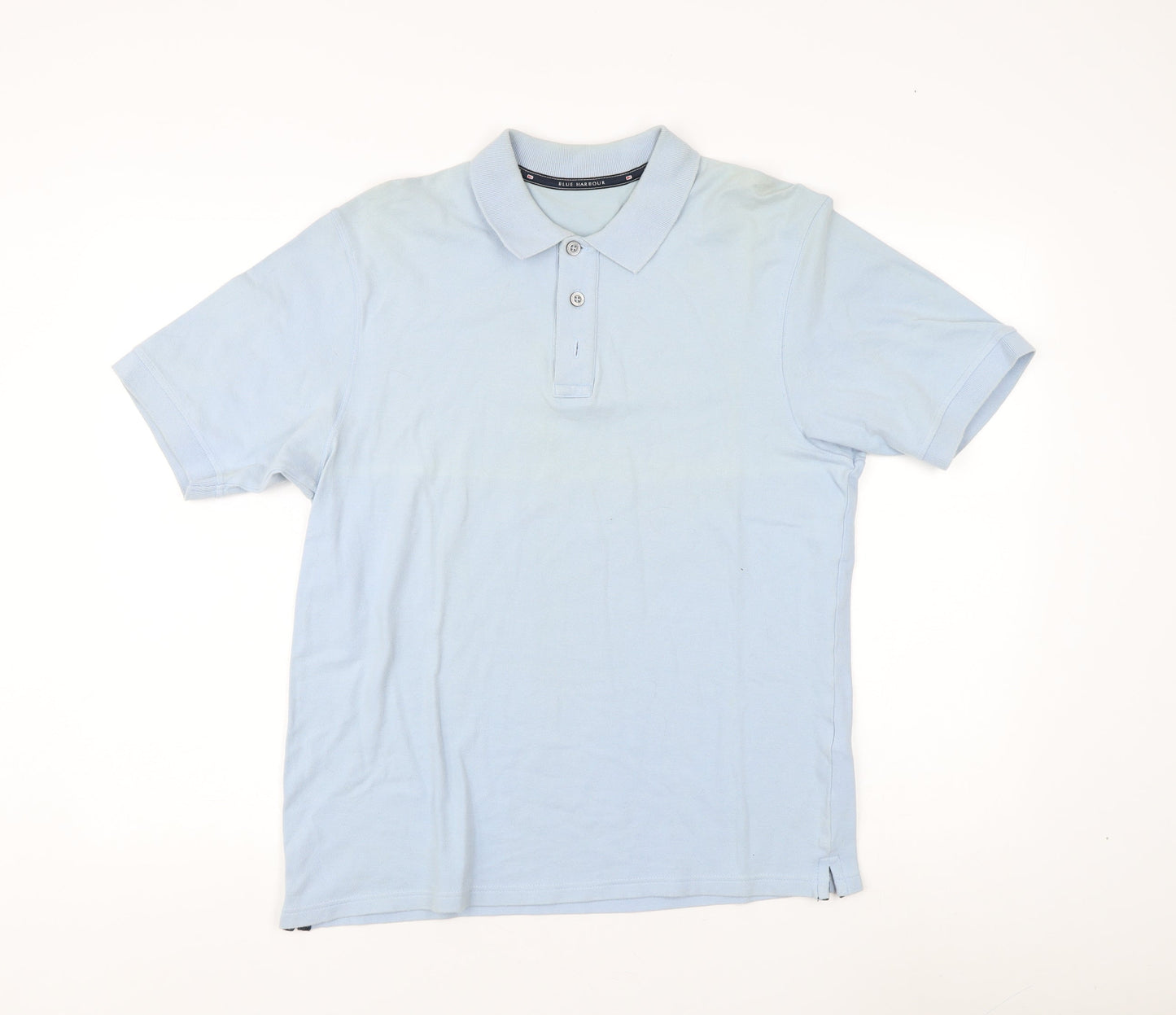 Marks and Spencer Men's Blue Polo Shirt S, Collared Solid