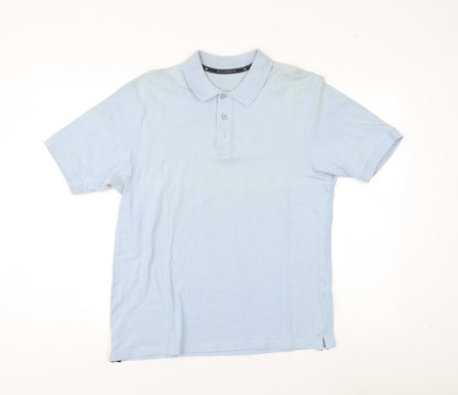Marks and Spencer Men's Blue Polo Shirt S, Collared Solid