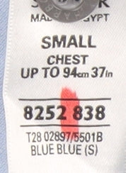 Marks and Spencer Men's Blue Polo Shirt S, Collared Solid