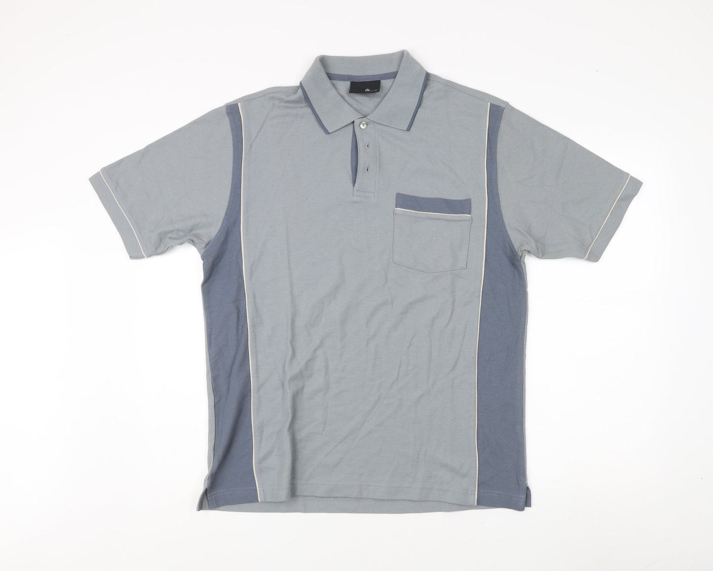 BHS Men's Blue Polo Shirt, Small, Short Sleeve, 100% Cotton