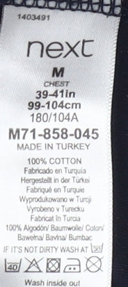 Next Men's Blue Collared T-Shirt, M, Colourblock Style