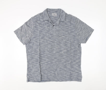 Marks and Spencer Men's Blue Polo Shirt, L, Classic Fit