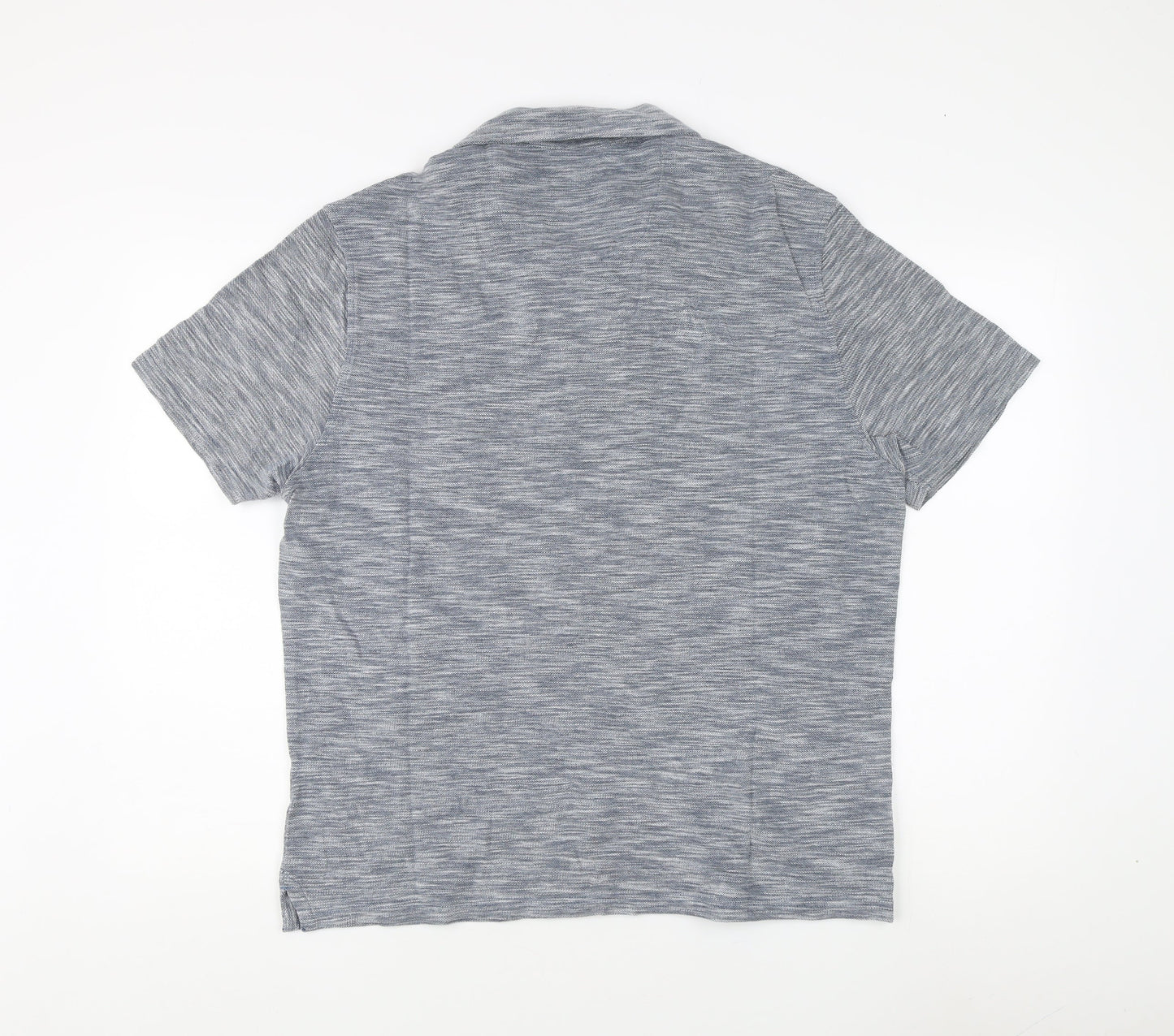 Marks and Spencer Men's Blue Polo Shirt, L, Classic Fit