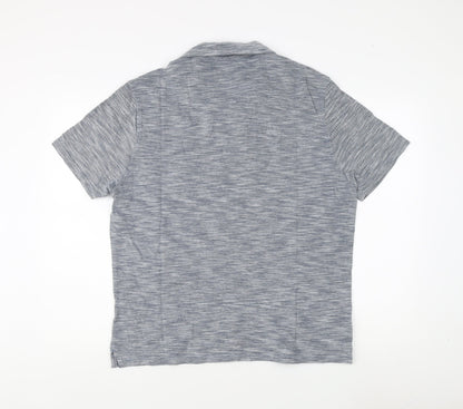 Marks and Spencer Men's Blue Polo Shirt, L, Classic Fit