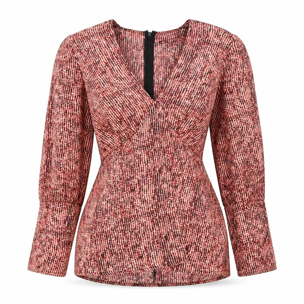 Womens UK Size 12 AX Paris Red Basic Blouse