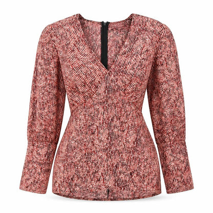 Womens UK Size 12 AX Paris Red Basic Blouse