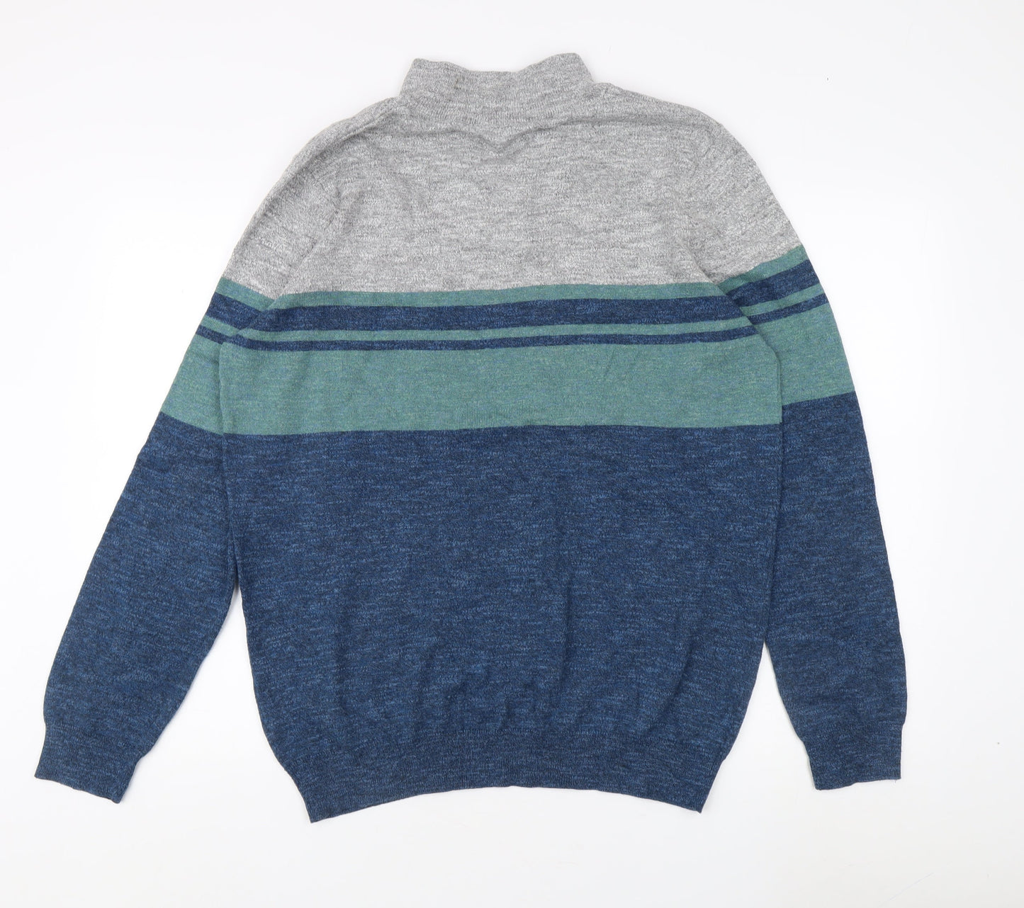 M&Co Men's Multicoloured 1/4 Zip Sweatshirt L