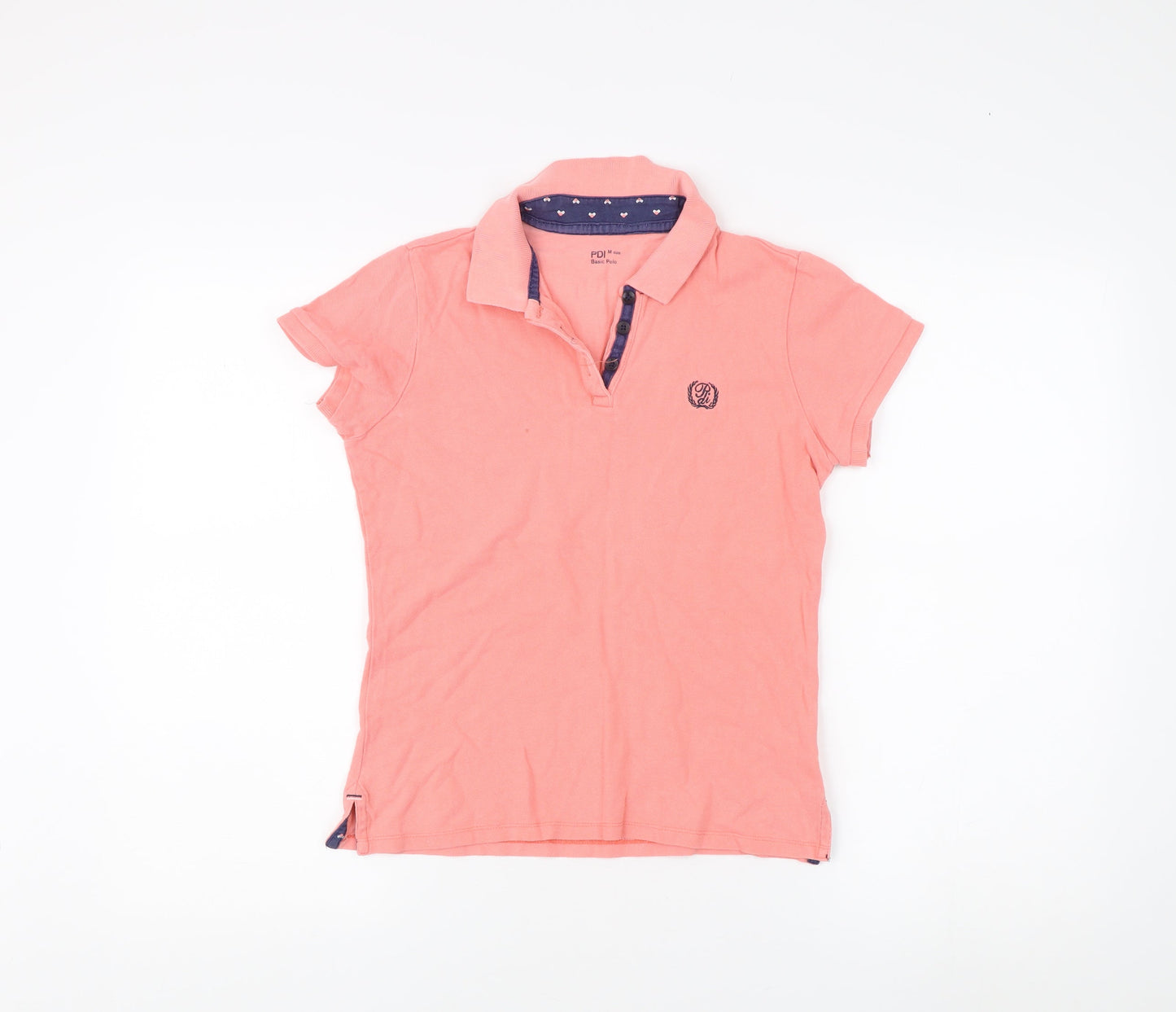 PDI Women's Pink Polo Shirt M - Cotton Casual Short Sleeve