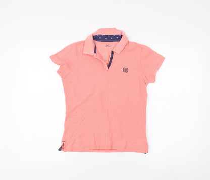 PDI Women's Pink Polo Shirt M - Cotton Casual Short Sleeve