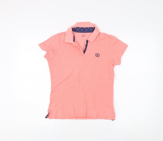 PDI Women's Pink Polo Shirt M - Cotton Casual Short Sleeve