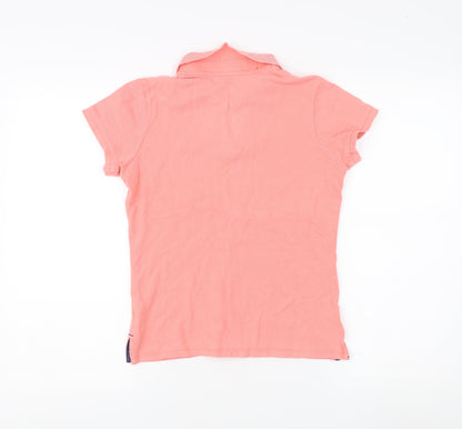 PDI Women's Pink Polo Shirt M - Cotton Casual Short Sleeve