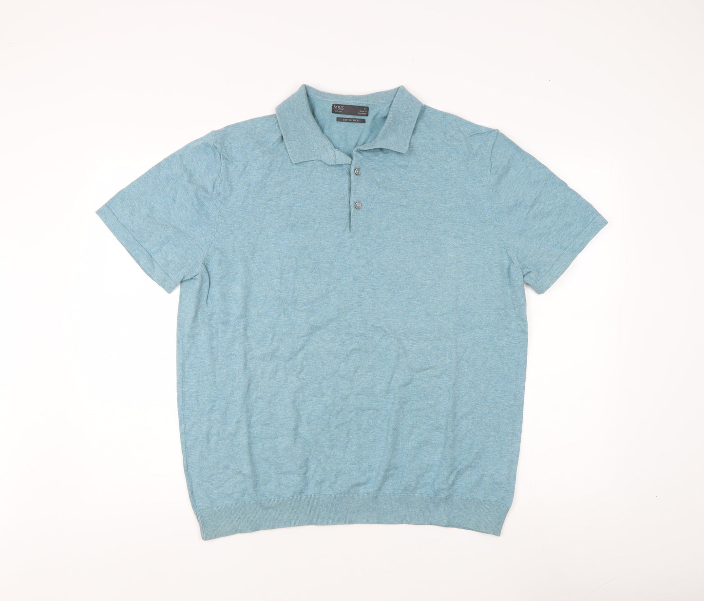 Marks and Spencer Men's Blue XL Polo Shirt