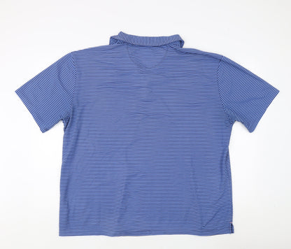 Dockers Men's Blue Striped Polo Shirt XL