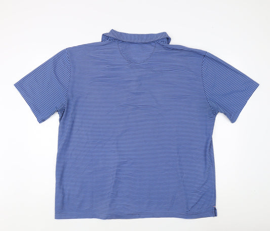 Dockers Men's Blue Striped Polo Shirt XL