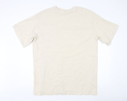 Womens UK Size L Monki Beige Basic T-Shirt
