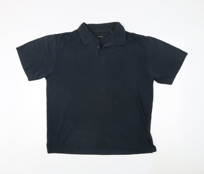 Linea Men's Black Polo Shirt - Size M, Regular Fit