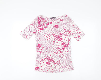 Womens UK Size 10 Marks and Spencer Pink Basic T-Shirt