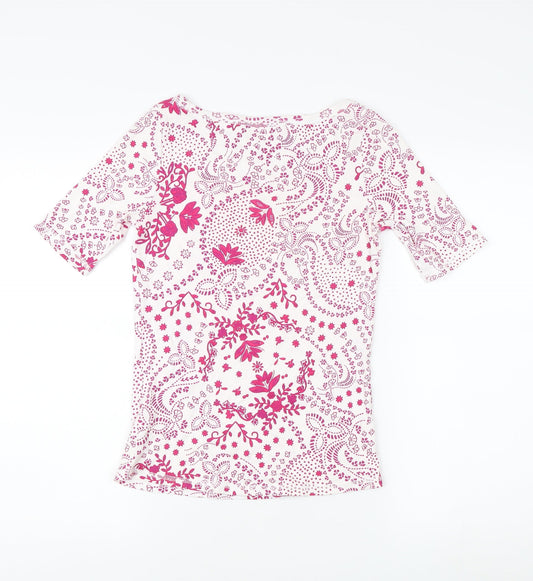 Womens UK Size 10 Marks and Spencer Pink Basic T-Shirt