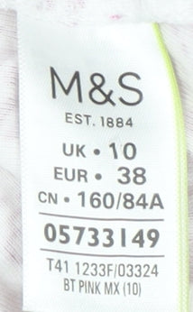 Womens UK Size 10 Marks and Spencer Pink Basic T-Shirt