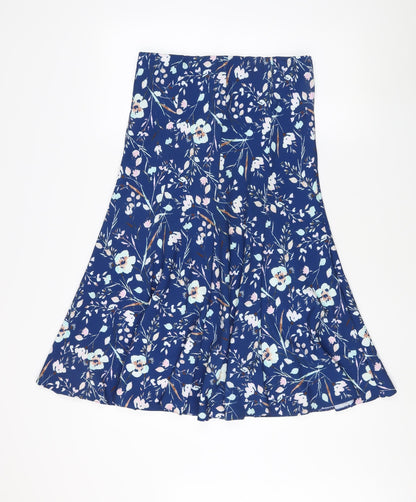David Nieper Women's Blue Floral A-Line Skirt Size 10