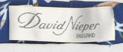 David Nieper Women's Blue Floral A-Line Skirt Size 10