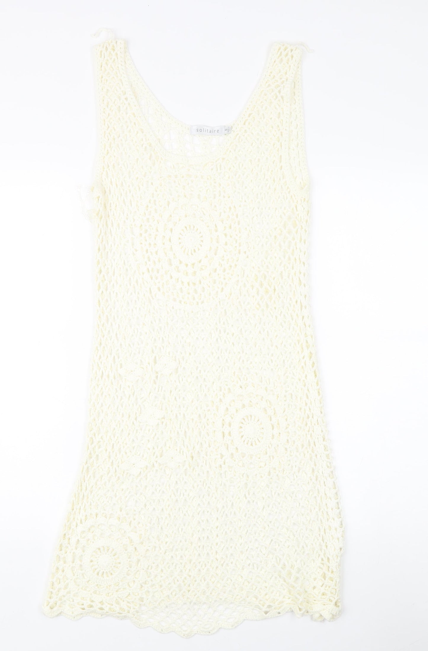 Solitaire Women's Ivory Crochet Tank Dress S