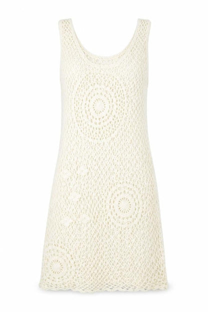 Solitaire Women's Ivory Crochet Tank Dress S