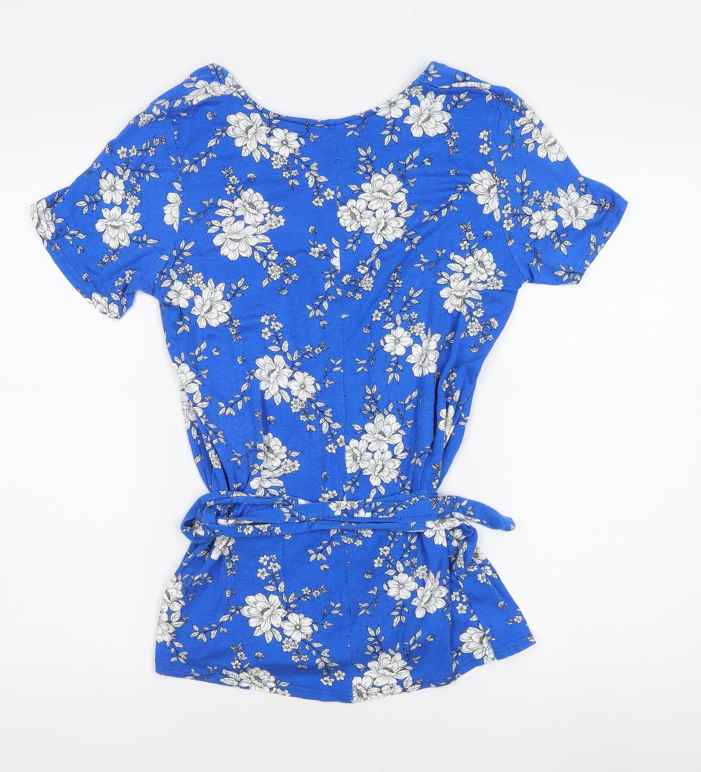 M&Co Women's Blue Floral Tunic Blouse Size 14