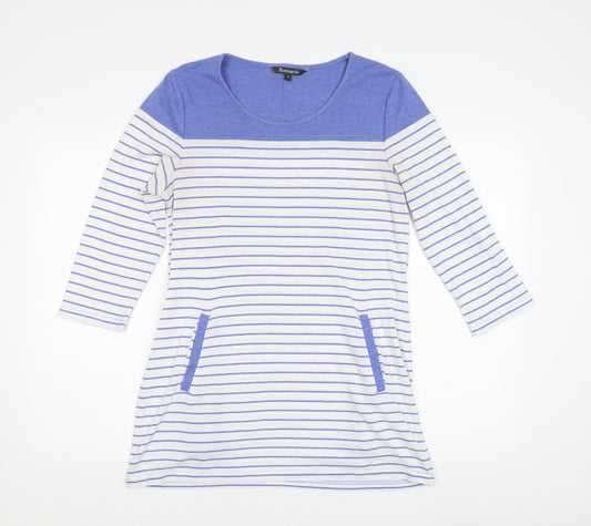 Bonmarché Women's Blue Striped Tunic T-Shirt Size 14
