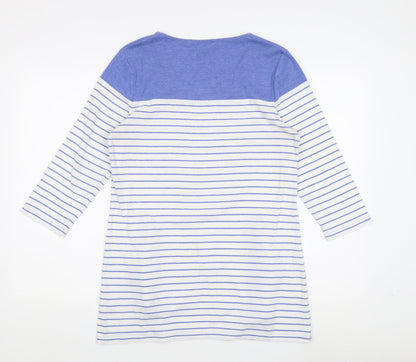 Bonmarché Women's Blue Striped Tunic T-Shirt Size 14