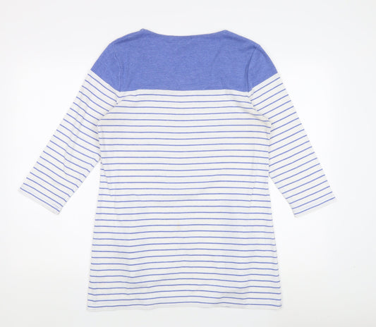Bonmarché Women's Blue Striped Tunic T-Shirt Size 14