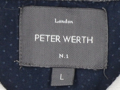 Peter Werth Men's Grey Polo Shirt Size L