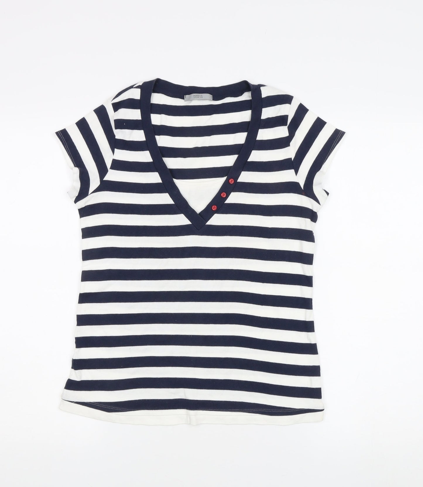 Womens UK Size 14 Marks and Spencer Multicoloured Basic T-Shirt