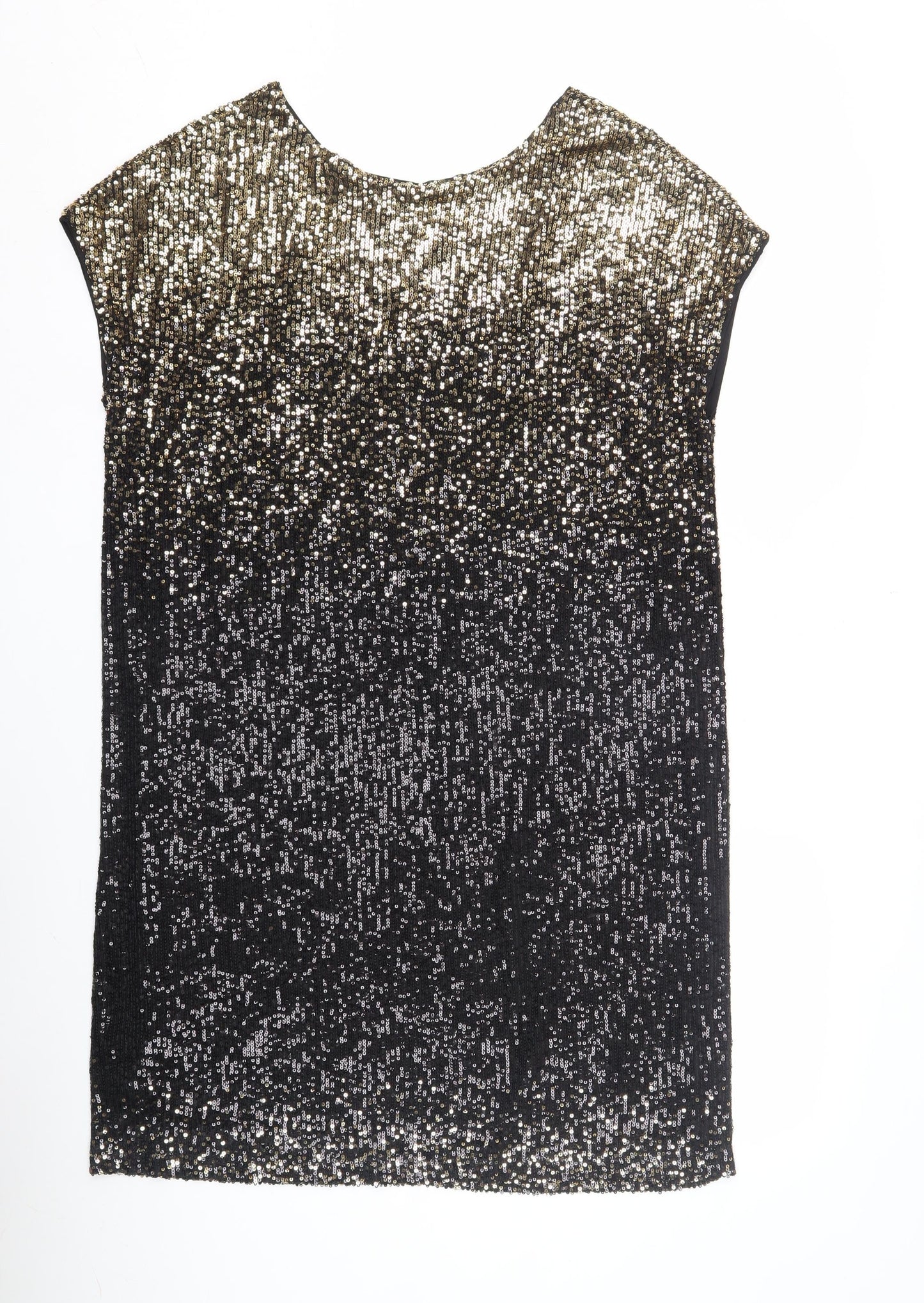 Next Women's Black Sequin Sleeveless Dress - Size 14