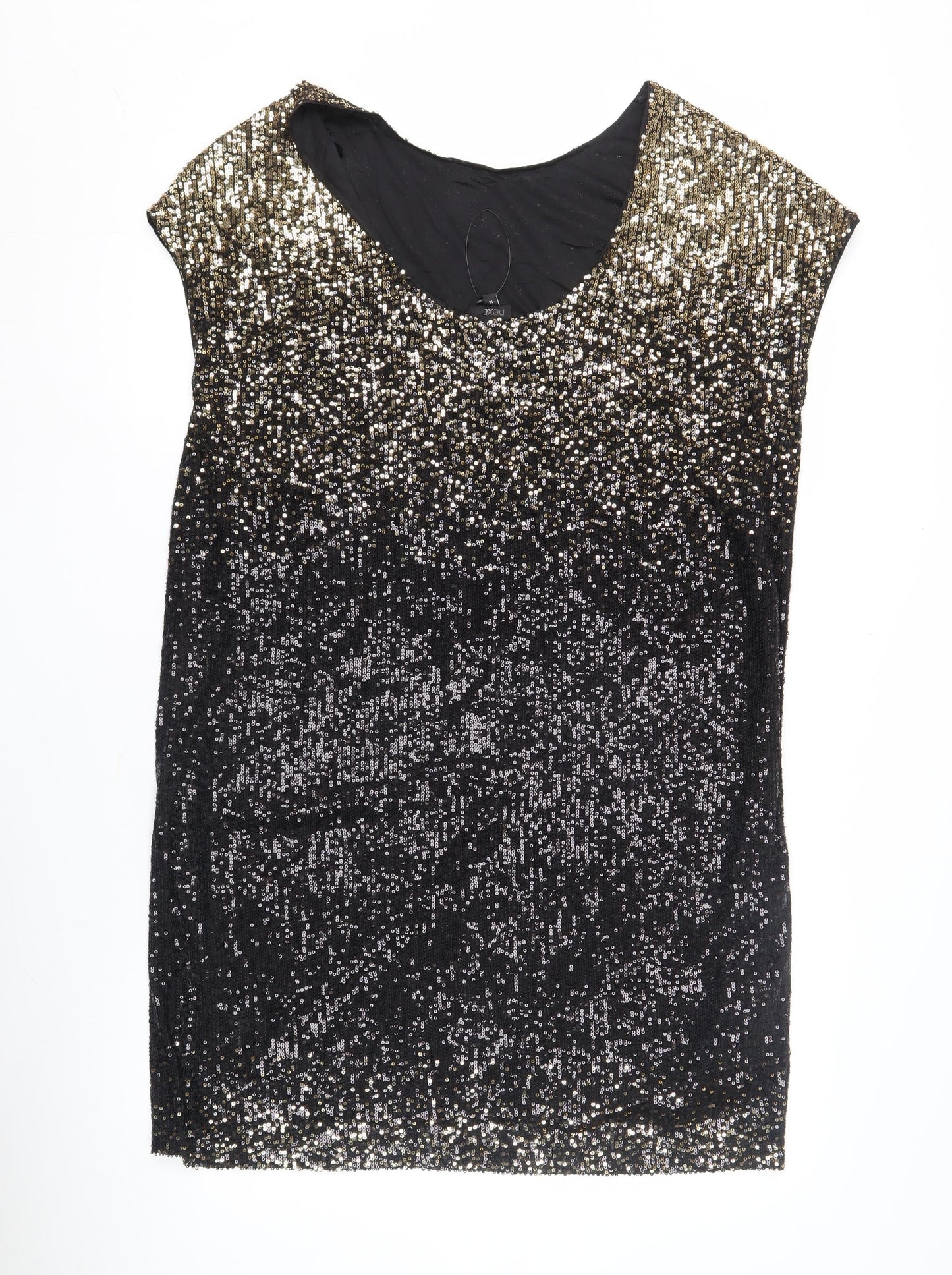 Next Women's Black Sequin Sleeveless Dress - Size 14