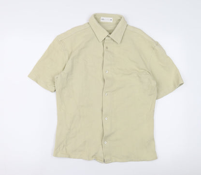 Zara Men's Beige M Button-Up Shirt
