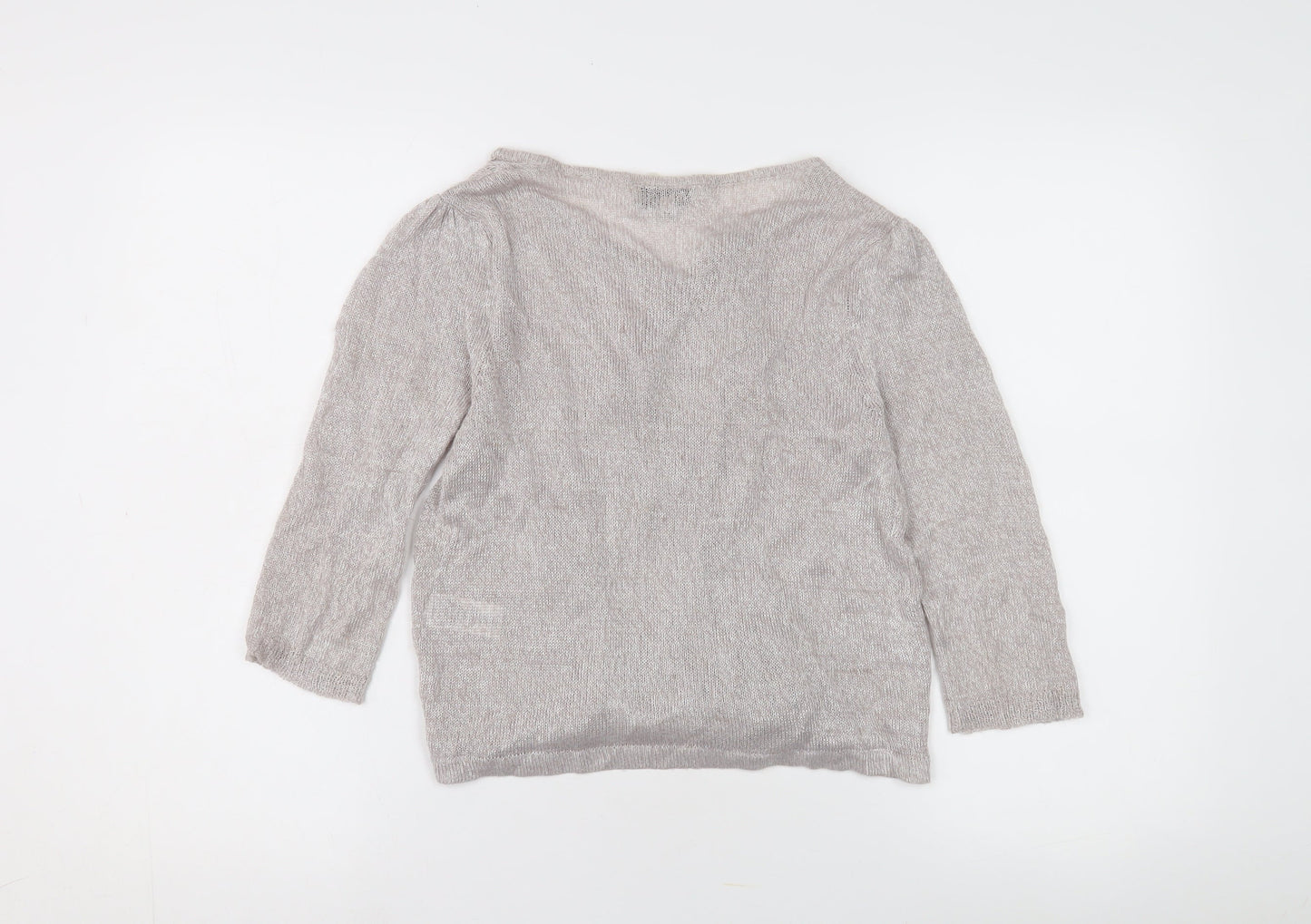 Womens UK Size 12 Debenhams Beige Cardigan Jumper